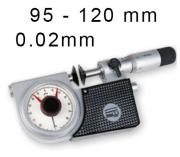 Micromètre Extérieur Analogique à Plateaux STEINMEYER : 95-120 mm, LECTURE : 0,02 mm <br > ref : MIC07-C1035C05