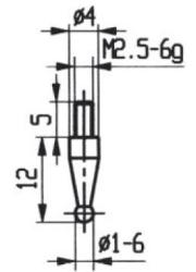 CONTACT POINTS FOR DIAL GAUGES AND COMPARATOR GAUGES DIAMETER SPECIFICS 3,5 mm CARBURE<br \> <br \> ref : TOU05-A018D35H