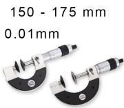 OUTSIDE MECHANICAL MICROMETER WITH DISCS BLET STEINMEYER, MEASURING RANGE : 150-175 mm, READING : 0,01 mm<br > <br > ref : MIC07-A1040C00