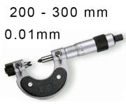 MECHANICAL OUTSIDE MICROMETER FOR THREAD BLET STEINMEYER, MEASURING RANGE : 200-300 mm, READING : 0,01 mm<br > <br > ref : MIC07-A5062C02