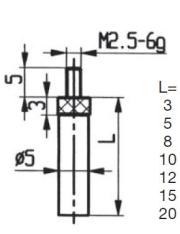 CONTACT POINTS FOR DIAL GAUGES AND COMPARATOR GAUGES LENGTH SPECIFICS  20 MM INOX<br \> <br \> ref : TOU05-A029L20I