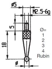 CONTACT POINTS FOR DIAL GAUGES AND COMPARATOR GAUGES DIAMETER SPECIFICS  3 MM RUBIS<br \> <br \> ref : TOU05-A042D03R