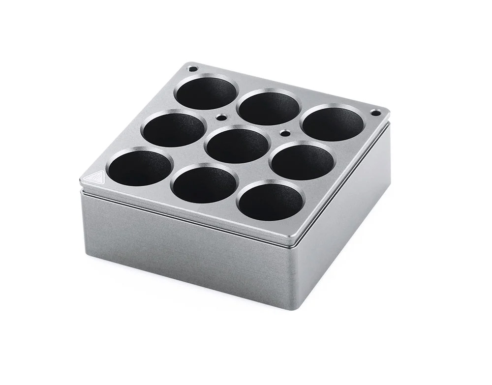 DRY HEATING BLOCK 9 X 16ML 79X79MM SQUARE BASE BLET<br>Ref :ACC85-AMPECD0