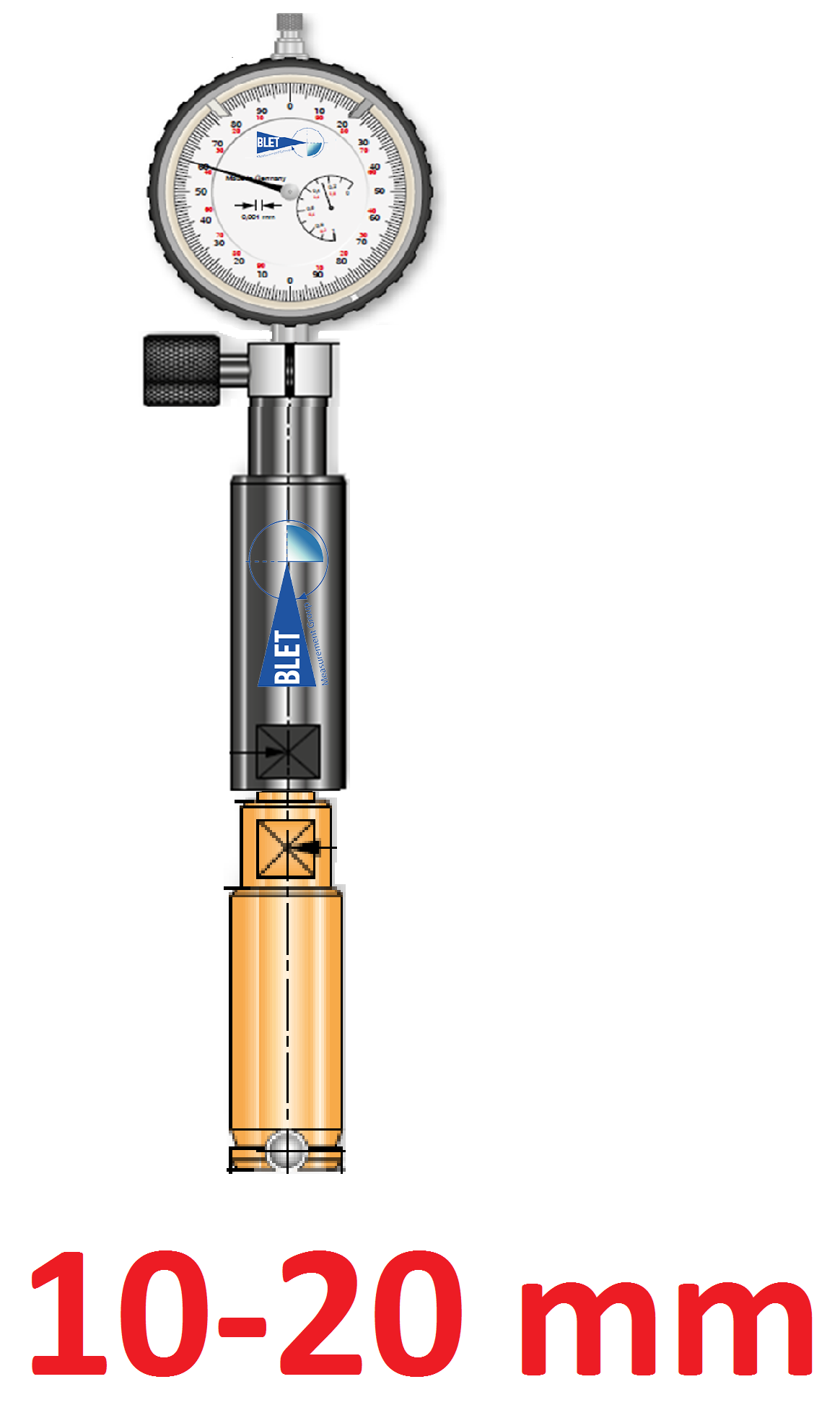 Plug gauge Blind bores-chamfer insertion 2  points <br> BLET <br> Ref : TMAH2-F227O-00