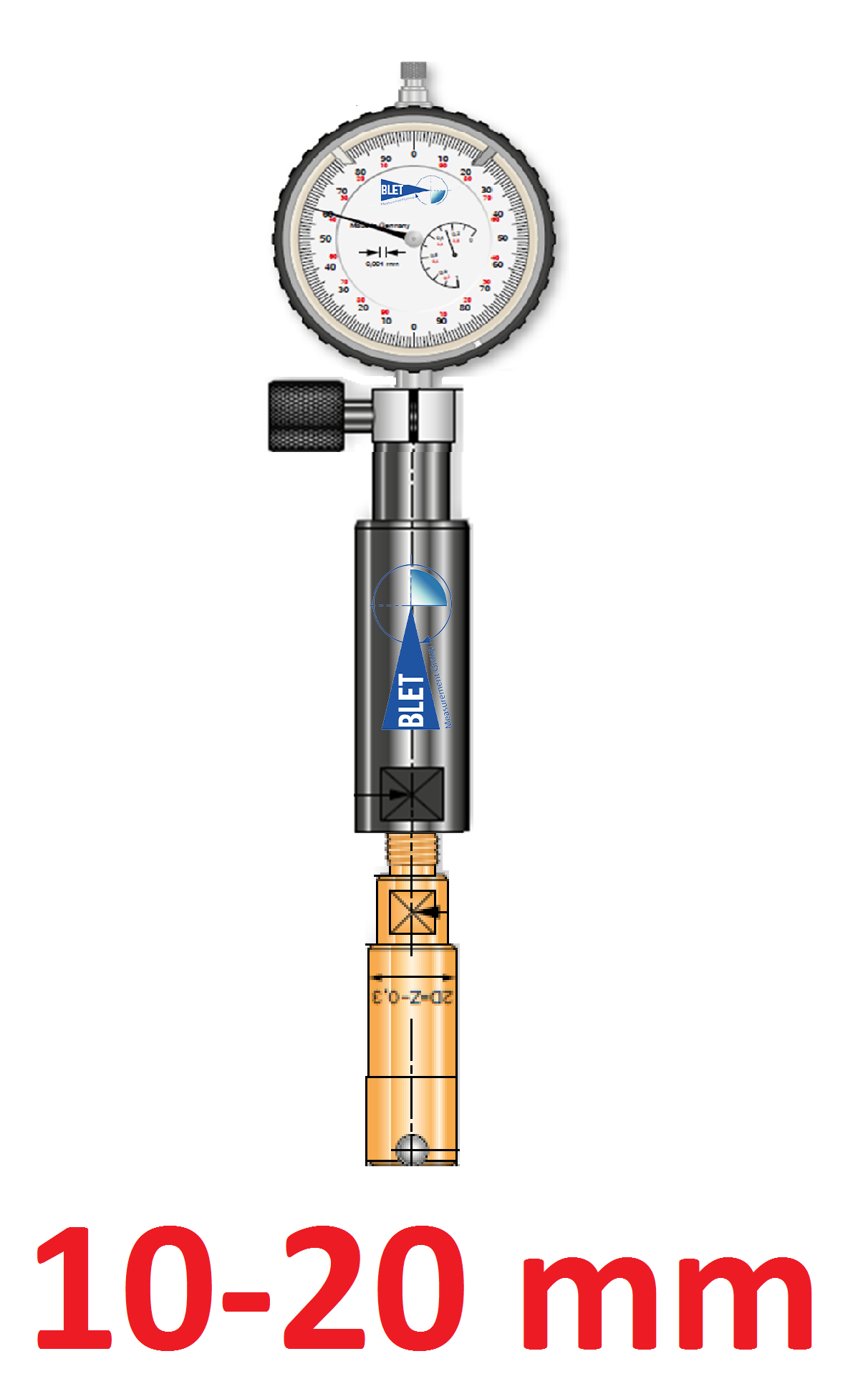 Plug gauge Blind bores-chamfer insertion 2  points <br> BLET <br> Ref : TMAH2-P227O-00