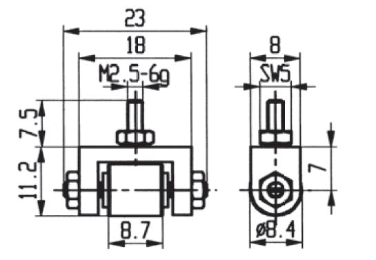 CONTACT POINTS FOR DIAL GAUGES AND COMPARATOR GAUGES LENGTH SPECIFICS  8,7 MM INOX<br \> <br \> ref : TOU05-A025LA8I
