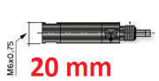 Rallonge de profondeur pour tampon de msure d'alésage M6, 20 mm <br> BLET <br> Ref : RALH2-1020-00