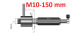 Rotating dial gaug holder M10, 150 mm <br> BLET <br> Ref : ACCH2-R2150-00