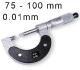 MECHANICAL OUTSIDE MICROMETER WITH WEDGE BLADE BLET STEINMEYER, MEASURING RANGE : 75-100 mm, READING : 0,01 mm<br > <br > ref : MIC07-A9010C01